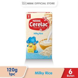 Harga-Nestle Cerelac Bubur Bayi Instant Usia 6-12 Bulan Rasa Beras Putih Susu Box 120 g