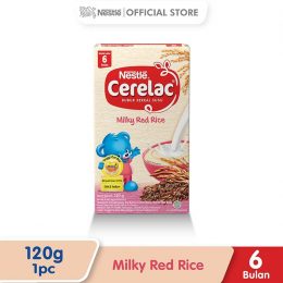 Harga-Nestle Cerelac Bubur Bayi Instant Usia 6-24 Bulan Rasa Beras Merah Susu Box 120 g