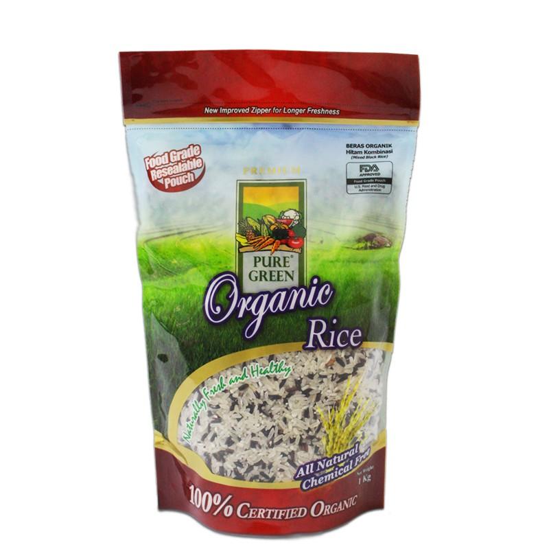 Pure green Organic Rice Beras Hitam Kombinasi Food Cereal